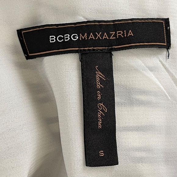 BCBG Maxazria Sz Small Womans Black White Floral Cotton Blend Casual Shift Dress - Picture 8 of 9